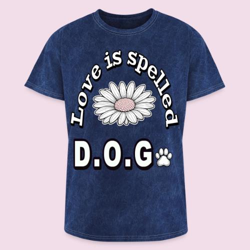 Love is Spelled D.O.G. | Cute Dog Lover Design - Washed Unisex T-Shirt