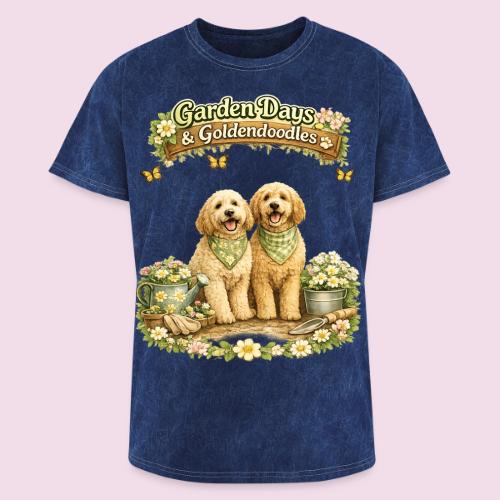 Garden Days & Goldendoodles Cozy Dog Lovers Design - Washed Unisex T-Shirt