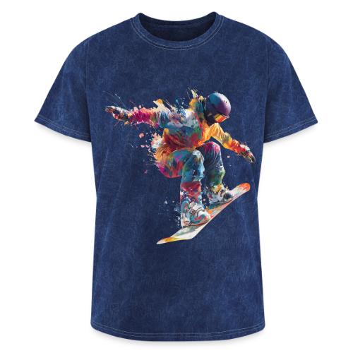 Snowboarding: Frozen Flight - Washed Unisex T-Shirt