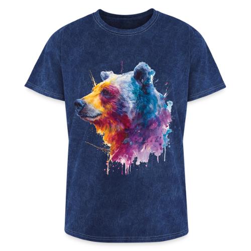 Watercolor Bear Portrait - Washed Unisex T-Shirt