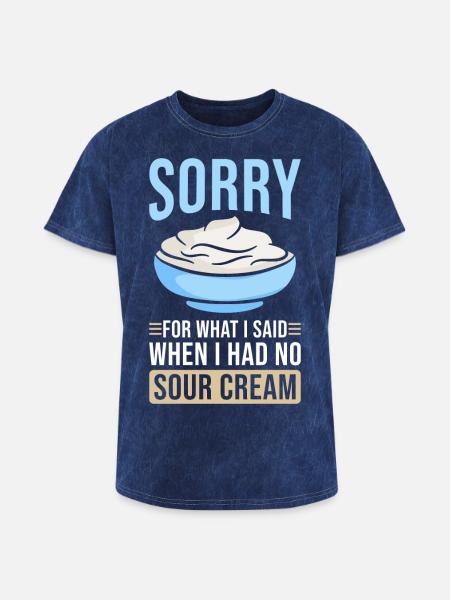 Sour Cream - Washed Unisex T-Shirt - mineral navy