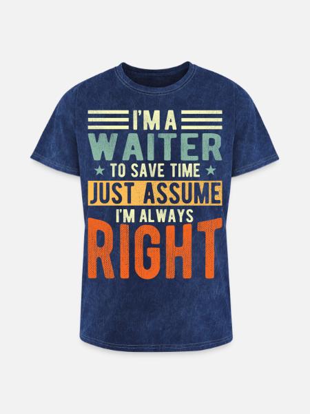 Waiter - Washed Unisex T-Shirt - mineral navy