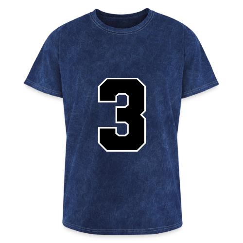 Varsity Number 3 Athletic Font - Washed Unisex T-Shirt