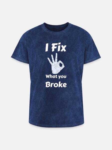 Mechanic - Washed Unisex T-Shirt - mineral navy