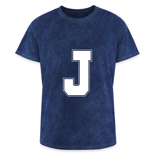 White Letter J – Varsity Alphabet Monogram - Washed Unisex T-Shirt