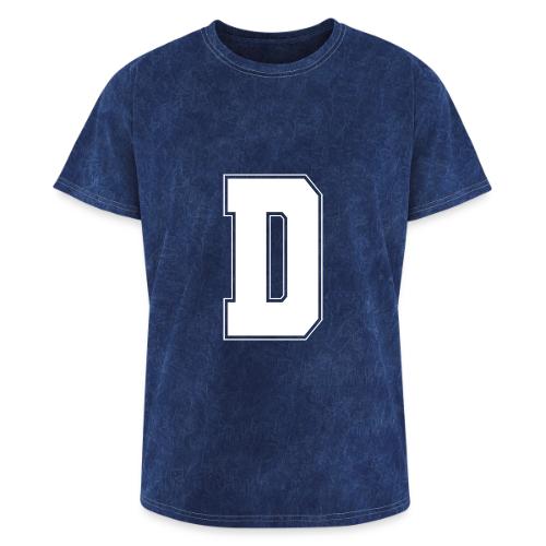 White Letter D – Varsity Alphabet Monogram - Washed Unisex T-Shirt
