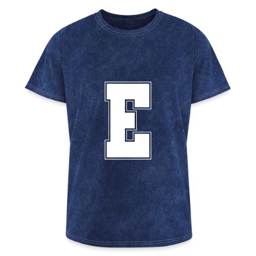 White Letter E – Varsity Alphabet Monogram - Washed Unisex T-Shirt