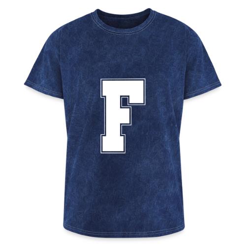 White Letter F – Varsity Alphabet Monogram - Washed Unisex T-Shirt