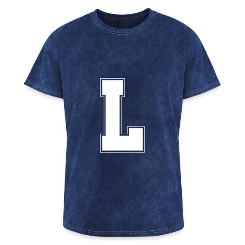 White Letter L – Varsity Alphabet Monogram - Washed Unisex T-Shirt