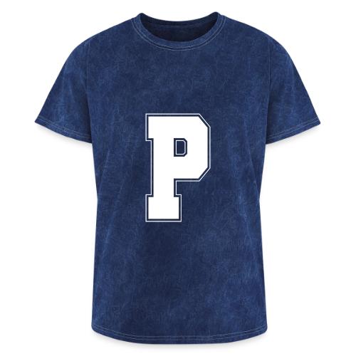 White Letter P – Varsity Alphabet Monogram - Washed Unisex T-Shirt