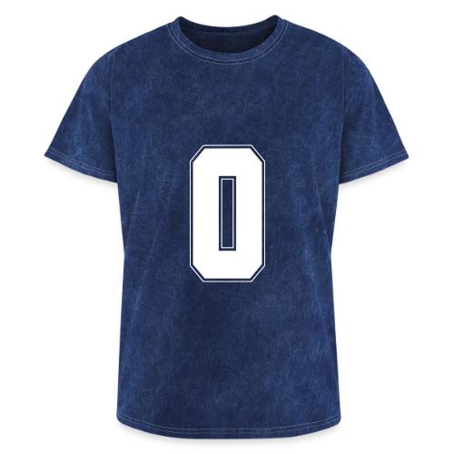 White Number 0 – Varsity Font - Washed Unisex T-Shirt