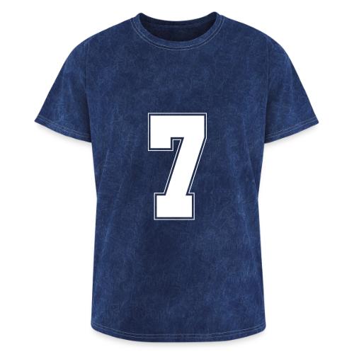 White Number 7 – Varsity Font - Washed Unisex T-Shirt