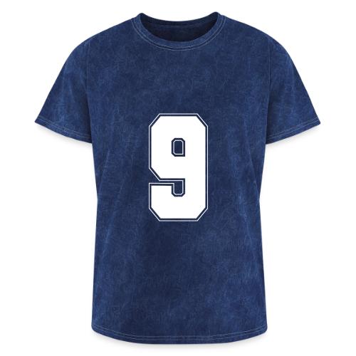 White Number 9 – Varsity Font - Washed Unisex T-Shirt