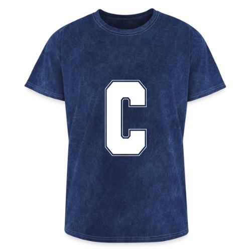 White Letter C – Varsity Alphabet Monogram - Washed Unisex T-Shirt