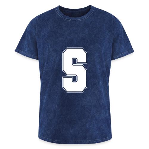 White Letter S – Varsity Alphabet Monogram - Washed Unisex T-Shirt