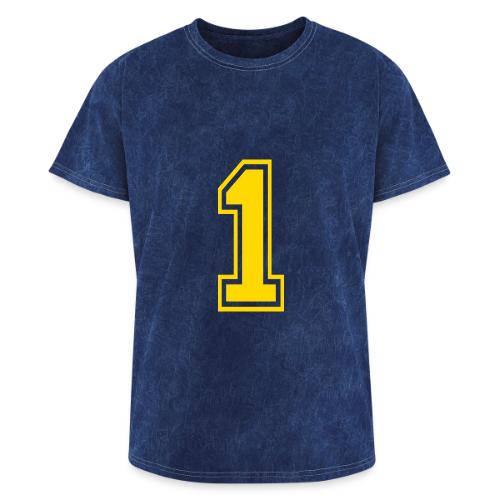 Number 1 in a classic athletic collegiate font - Washed Unisex T-Shirt