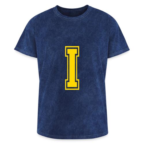 Letter I – Capital Athletic Alphabet Monogram - Washed Unisex T-Shirt