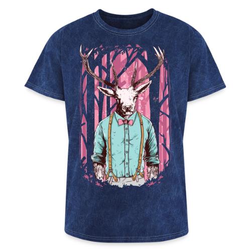 Fashion Deer with Bow Tie - Washed Unisex T-Shirt