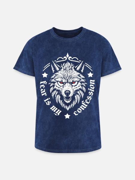 Fear - Washed Unisex T-Shirt - mineral navy