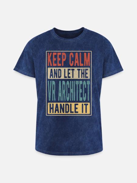 Vr Architect Retro Gift - Washed Unisex T-Shirt - mineral navy