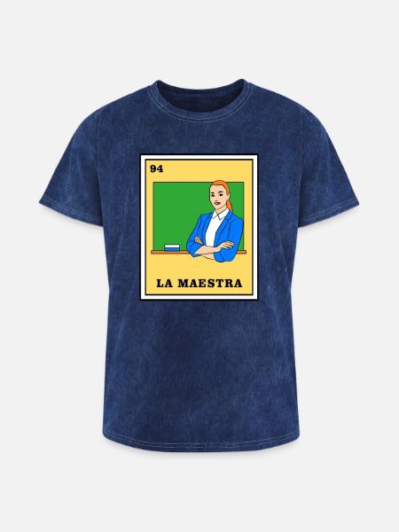 Mexican Lottery La Maestra - Washed Unisex T-Shirt - mineral navy
