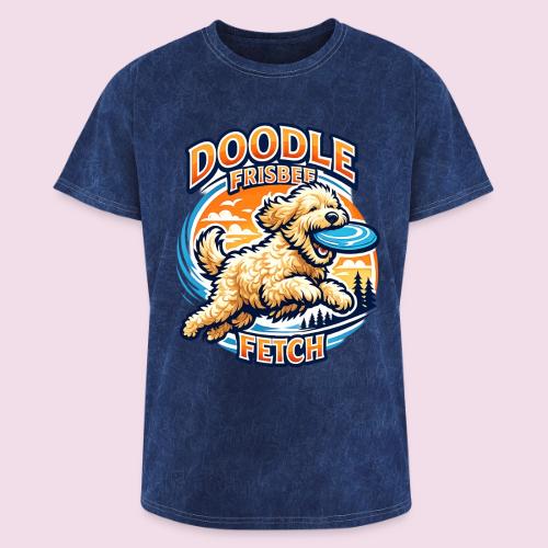Doodle Frisbee Fetch | Goldendoodle Dog Lover - Washed Unisex T-Shirt