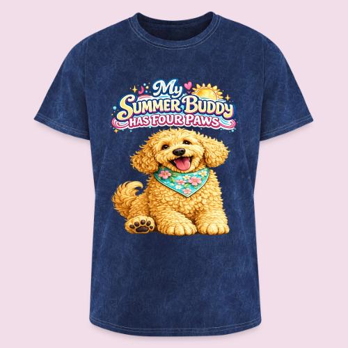My Summer Buddy Has Four Paws - Washed Unisex T-Shirt