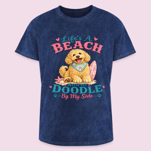 Life's A Beach With My Doodle By My Side - Washed Unisex T-Shirt