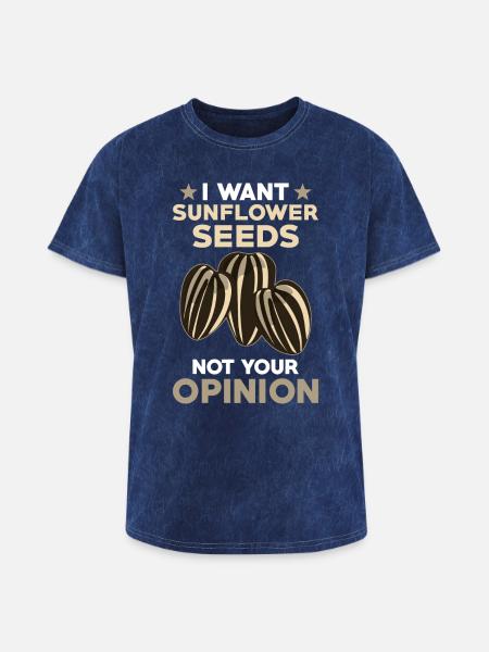 Sunflower Seeds - Washed Unisex T-Shirt - mineral navy