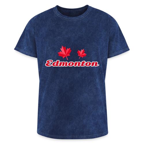 Edmonton with two red maple leaves - Washed Unisex T-Shirt