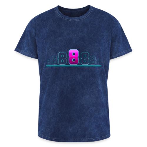 Number 8 in Magenta: Varsity Font - Washed Unisex T-Shirt