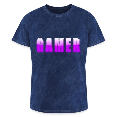 Gamer Purple Glossy Collegiate Design - Washed Unisex T-Shirt