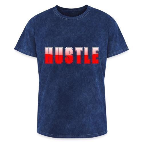 HUSTLE Bold Red Motivational Typography Design - Washed Unisex T-Shirt