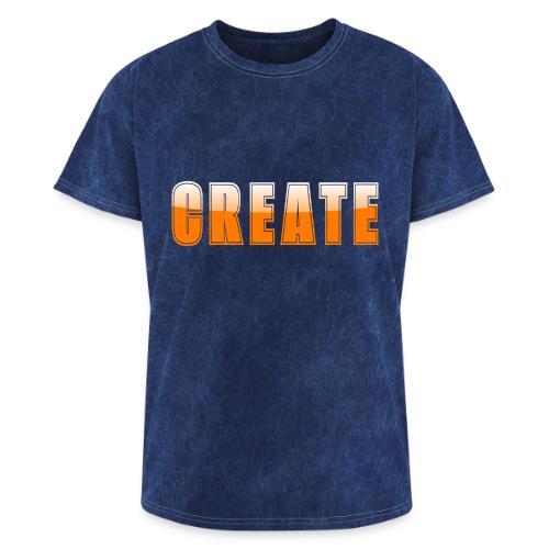 CREATE Vibrant Orange Bold Word Graphic - Washed Unisex T-Shirt