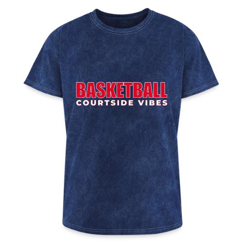 Courtside Vibes Basketball Typography Design - Washed Unisex T-Shirt