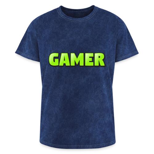 Gamer Neon Green Gaming Logo Design - Washed Unisex T-Shirt