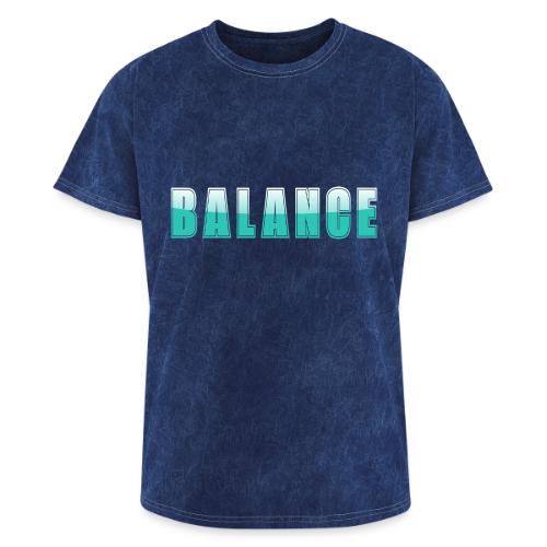 BALANCE Calm Teal Minimal Word Art Design - Washed Unisex T-Shirt
