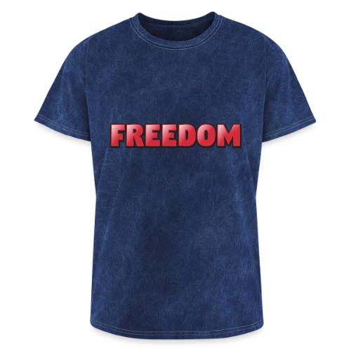 Freedom Bold 3D Word Art Design - Washed Unisex T-Shirt