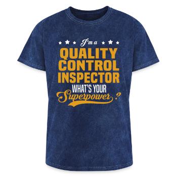 Quality Control Inspector - Washed Unisex T-Shirt - mineral navy - Front