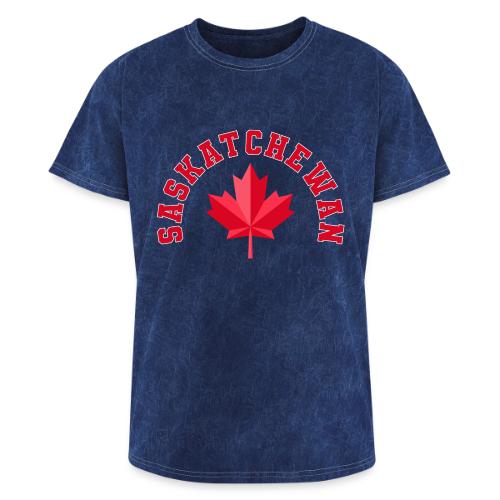 Saskatchewan with maple leaf - Washed Unisex T-Shirt
