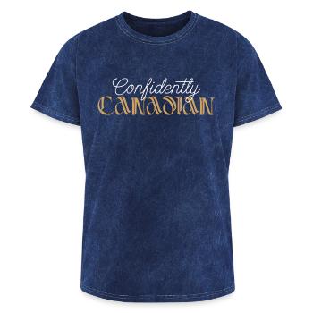 Confidently Canadian - Washed Unisex T-Shirt - mineral navy - Front