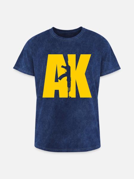 AK47 YELLOW - Washed Unisex T-Shirt - mineral navy