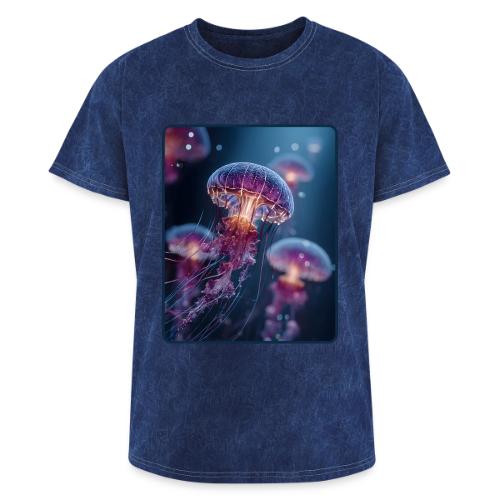 Glowing Jellyfish Deep Sea Design - Washed Unisex T-Shirt