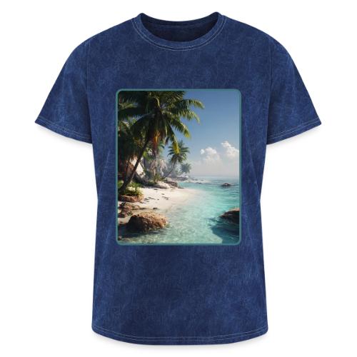 Tropical Beach Paradise Palm Design - Washed Unisex T-Shirt