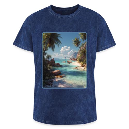 Tropical Island Paradise Ocean Design - Washed Unisex T-Shirt