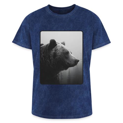 Grizzly Bear Black White Portrait Design - Washed Unisex T-Shirt