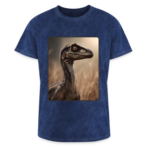 Velociraptor Feathered Portrait Design - Washed Unisex T-Shirt