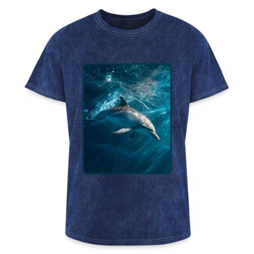 Dolphin Sunlit Ocean Serenity Design - Washed Unisex T-Shirt