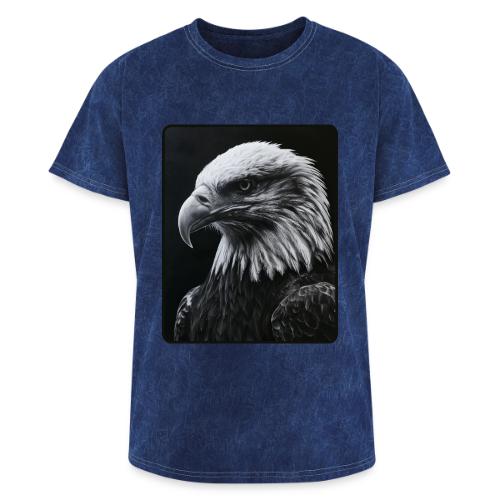 Black White Bald Eagle Design - Washed Unisex T-Shirt