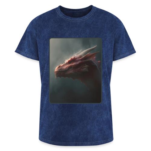 Red Dragon Fog Portrait Design - Washed Unisex T-Shirt